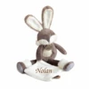 Baby'Nat - Papuche Le Lapin Doudou Mouchoir Marron Blanc 30 Cm -Magasin De Jouets 1 6