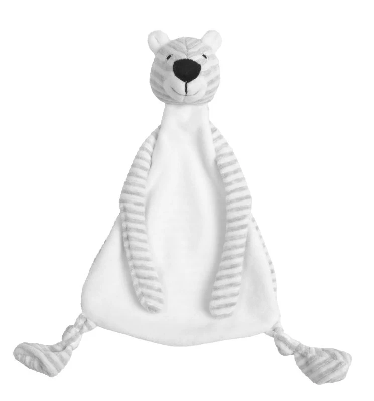 Happy Horse - Polo La Panthère - Doudou Plat Blanc Gris 25 Cm 4 Happy Horse - Polo La Panthère - Doudou Plat Blanc Gris 25 Cm – Image 2