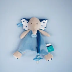 Baby'Nat - Edgar Et Eglantine - Doudou Attache-sucette éléphant Bleu 20 Cm -Magasin De Jouets 20200925095542793f26d0xx