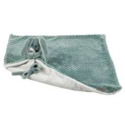 Nattou Lapidou Doudou Lapin Couverture Vert / Blanc 50 X 50 Cm