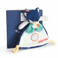 Doudou Et Compagnie - Tiwipi - Doudou Plat Loup Bleu 23 Cm