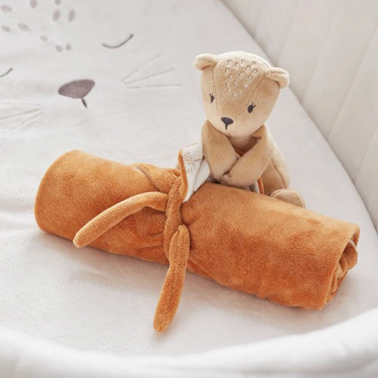Noukie's - Babou Et Kendi - Doudou Couverture Ours Beige Caramel 50 X 50 Cm 3 Noukie's - Babou Et Kendi - Doudou Couverture Ours Beige Caramel 50 X 50 Cm