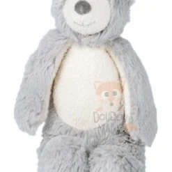 Moulin Roty Collection La Bande à Basile Hochet Doudou Ours Gris Blanc
