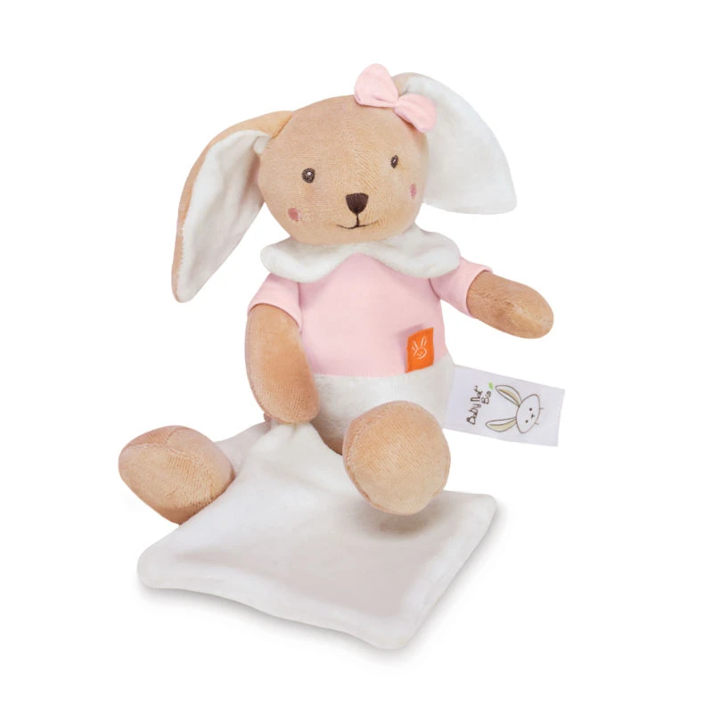 Baby'Nat - Coton BIO - Peluche Avec Doudou Lapin Rose 30 Cm 5 Baby'Nat - Coton BIO - Peluche Avec Doudou Lapin Rose 30 Cm – Image 3