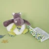 Baby'Nat - Bazile L'hippo Doudou Mouchoir Blanc Bleu étoile