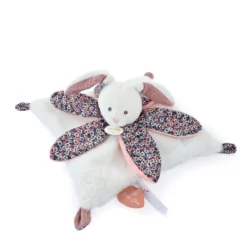 Doudou Et Compagnie - Boh'Aime - Doudou Plat Pétale Lapin Bleu Rose Blanc 27 Cm -Magasin De Jouets bohaime2020plat20petale20lapin20bleu20rose20blanc202720cm 1