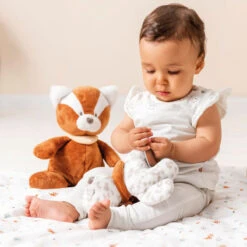 Nattou - Boris & Jungo - Peluche Panda Roux 30 Cm