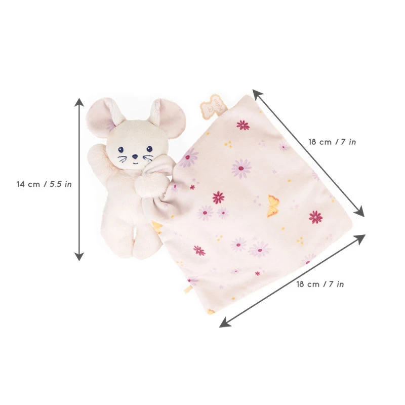 Kaloo - Carré Douceur - Doudou Souris Rose Jolie Marguerite 17 Cm 7 Kaloo - Carré Douceur - Doudou Souris Rose Jolie Marguerite 17 Cm – Image 5