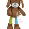 Nicotoy Doudou Chien Marron Vert Bleu Rouge 20 Cm