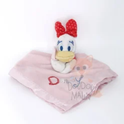 Disney - Daisy Le Canard - Maxi Doudou Plat Carré Rose 40 Cm