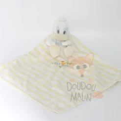 Disney - Donald Le Canard - Maxi Doudou Plat Jaune Blanc 40 Cm