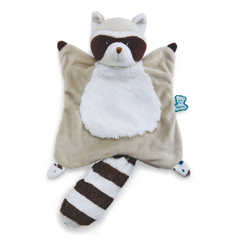 Kaloo - Filoo - Léon Le Raton-laveur Doudou Plat Beige Blanc 3 Kaloo - Filoo - Léon Le Raton-laveur Doudou Plat Beige Blanc