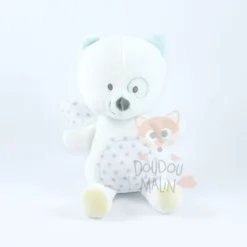 Gémo Peluche Doudou Renard Blanc Bleu Gris étoile