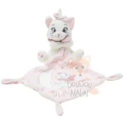 Disney Good Night Marie Aristochats Doudou Mouchoir Rose Blanc
