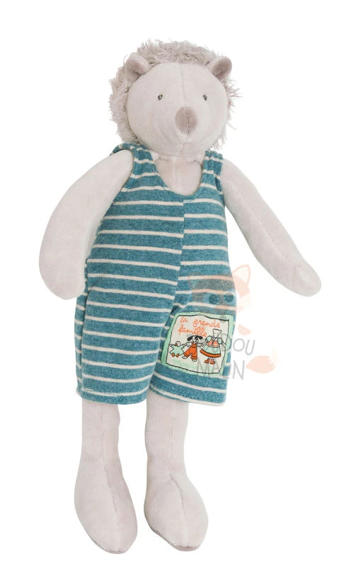 Moulin Roty La Grande Famille Léon Le Hérisson Peluche Bleu Gris 3 Moulin Roty La Grande Famille Léon Le Hérisson Peluche Bleu Gris