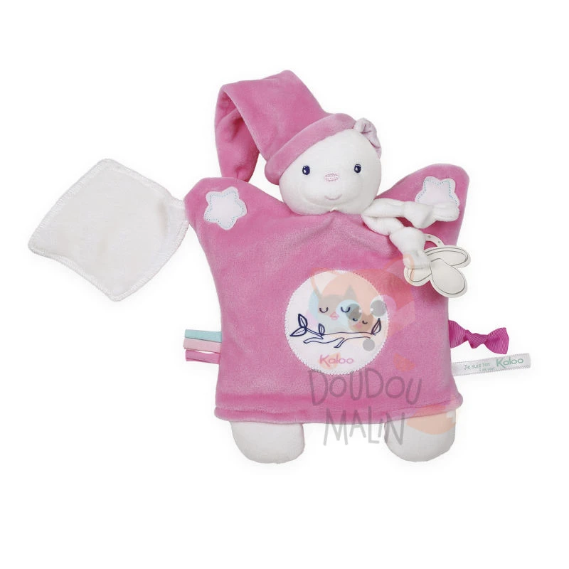 Kaloo Imagine Doudou Marionnette Ours Rose Blanc 3 Kaloo Imagine Doudou Marionnette Ours Rose Blanc