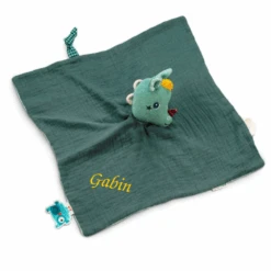 Lilliputiens - Joe Le Dragon - Doudou Plat Vert En Coton Biologique 25 Cm