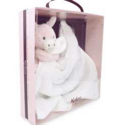 Kaloo - Les Amis Babies - Doudou Mouchoir âne Rose Blanc -Magasin De Jouets k90 1