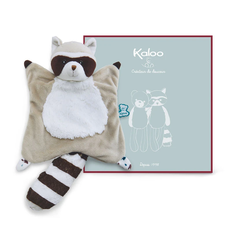 Kaloo - Filoo - Léon Le Raton-laveur Doudou Plat Beige Blanc 5 Kaloo - Filoo - Léon Le Raton-laveur Doudou Plat Beige Blanc – Image 3