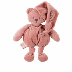 Nattou Lapidou Peluche écoconçueOurs Vieux Rose 30 Cm