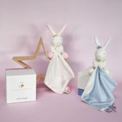 Doudou Et Compagnie - Lapin étoile Rose - Doudou Mouchoir Rose Blanc -Magasin De Jouets lapin20etoile20rose2020mouchoir20rose20blanc 2