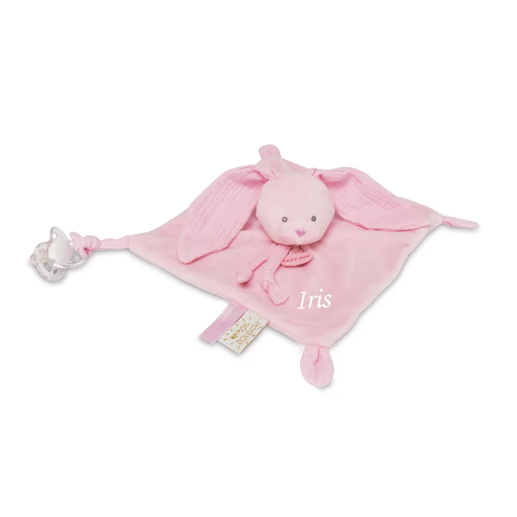 Baby'Nat - Lapin Lange - Doudou Plat Rose 25 Cm 3 Baby'Nat - Lapin Lange - Doudou Plat Rose 25 Cm