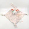 Orchestra Doudou Lapin Plat Blanc Orange Coeur 25 Cm