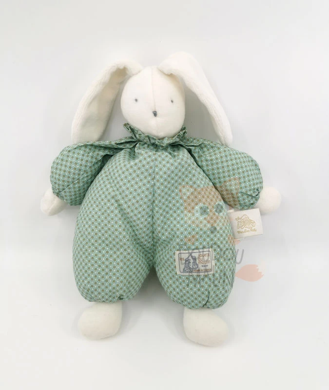 Moulin Roty Les Douillettes Doudou Peluche Lapin Vert Blanc 25 Cm 3 Moulin Roty Les Douillettes Doudou Peluche Lapin Vert Blanc 25 Cm