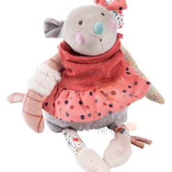 Moulin Roty Les Jolis Trop Beaux Peluche Souris Rouge Gris 30 Cm