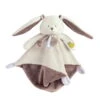 Baby'Nat - Les Layettes - Doudou Plat Lapin Blanc Marron 25 Cm