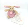 Baby'Nat - Les Poupis - Doudou Mouchoir Lapin Rose