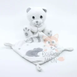 Simba Toys - Doudou Mouchoir Ours Polaire Blanc Gris 30 Cm
