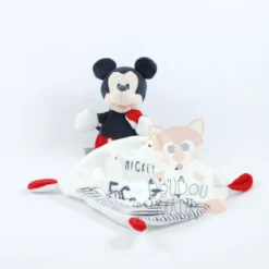 Disney Mickey La Souris Doudou Mouchoir Blanc Rouge 25 Cm