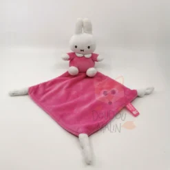 Tiamo - Miffy Le Lapin - Peluche Avec Doudou Blanc Rose 25 Cm