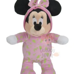 Disney Minnie La Souris Peluche Luminescente Rose Vert Lune Nuage étoile 25 Cm
