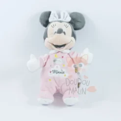 Disney Minnie La Souris Peluche Rose Blanc Mouton