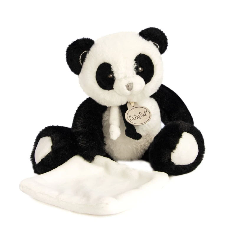 Baby'Nat - Mon P'tit Panda Peluche Avec Doudou Noir Blanc 25 Cm 4 Baby'Nat - Mon P'tit Panda Peluche Avec Doudou Noir Blanc 25 Cm – Image 2