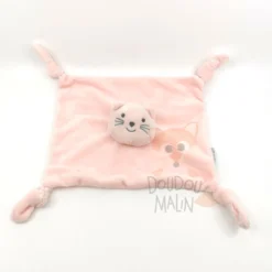 Bout'chou Monoprix Doudou Plat Chat Rose étoile 22 Cm