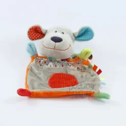 Nicotoy Doudou Mouton Gris Orange Bleu
