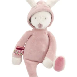 Moulin Roty Myrtille & Capucine Mini Peluche Hochet Lapin Rose 20 Cm
