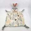 Disney - Panpan Le Lapin - Doudou Plat Blanc Gris Feuille 30 Cm
