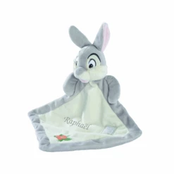 Disney - Panpan Le Lapin - Doudou Plat Gris Beige Fleur 25 Cm