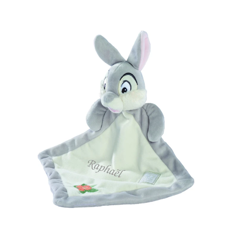 Disney - Panpan Le Lapin - Doudou Plat Gris Beige Fleur 25 Cm 3 Disney - Panpan Le Lapin - Doudou Plat Gris Beige Fleur 25 Cm