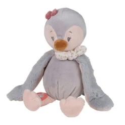 Nattou - Pauline & Sasha - Mini Doudou Pingouin Rose 20 Cm