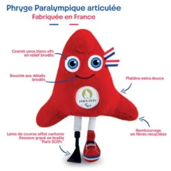 Doudou Et Compagnie - Peluche Articulée Mascotte Para Les Phryges Made In France JO Paris 2024 - 28 Cm -Magasin De Jouets peluche20articulee20mascotte20para20les20phryges20made20in20france20jeux20olympiques20paris20202420202820cm 2