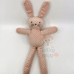 Bout'chou - Doudou Peluche Lapin Rose étoile 30 Cm