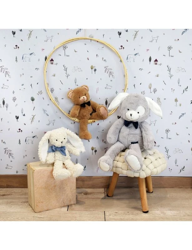 Maïlou Tradition - Peluche Pilou Le Lapin Fabriqué En France - Blanc 28 Cm 5 Maïlou Tradition - Peluche Pilou Le Lapin Fabriqué En France - Blanc 28 Cm – Image 3