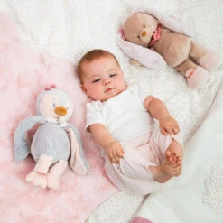 Nattou - Pauline & Sasha - Peluche Pingouin Gris Rose 30 Cm -Magasin De Jouets peluchesashalepingouinphoto3