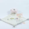 Mots D'enfants Doudou Plat Fleur Beige Rose Bisou Esquimau 25 Cm