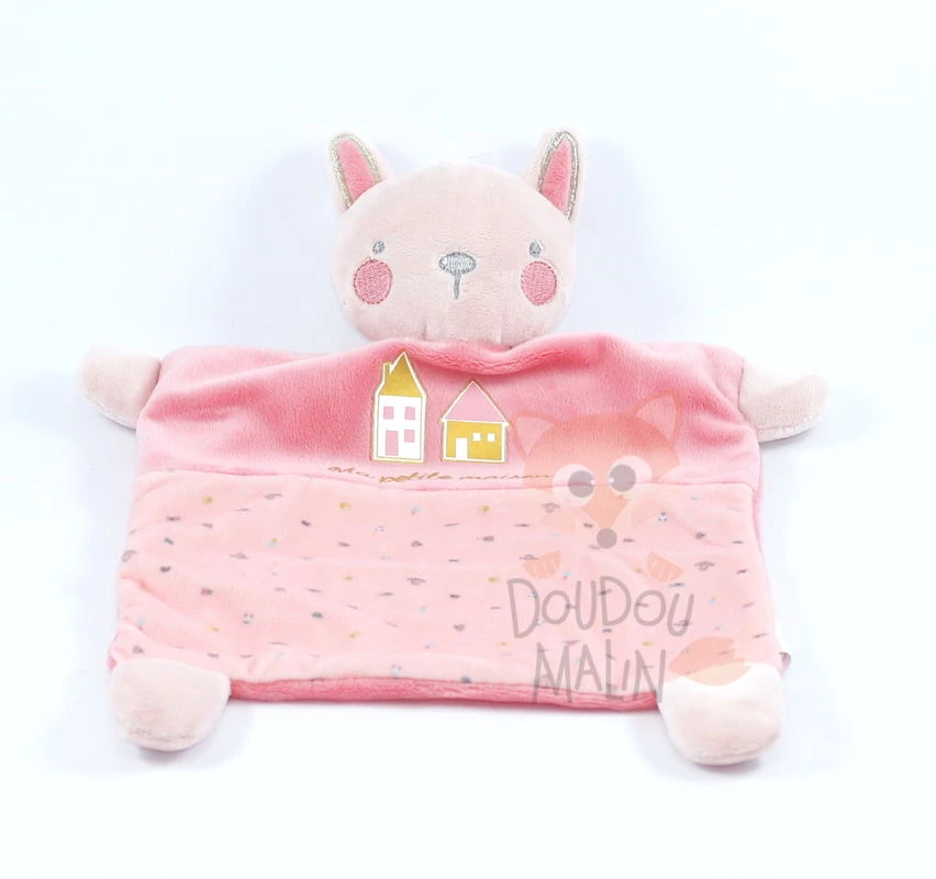 Mots D'enfants Doudou Plat Lapin Rose Ma Petite Maison 3 Mots D'enfants Doudou Plat Lapin Rose Ma Petite Maison